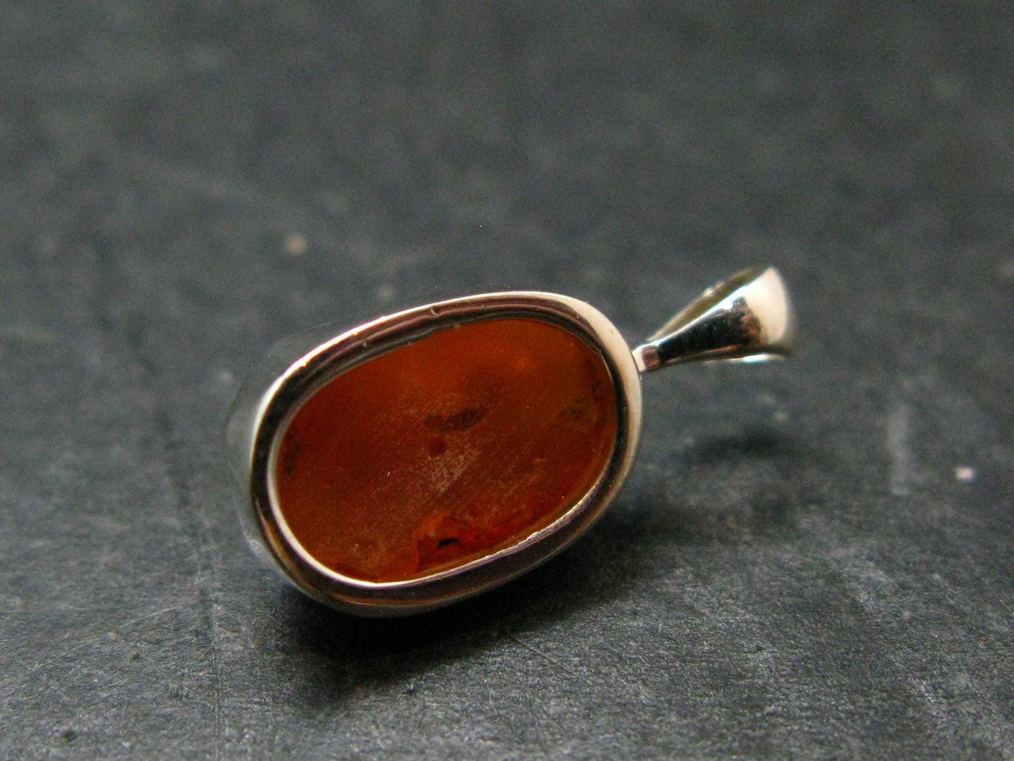 Raw Fire Opal Sterling Silver Pendant From Mexico - 0.7" - 1.06 Grams