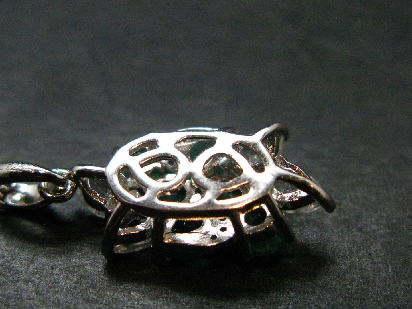 Emerald Silver Pendant W/Chain From Colombia - 3.12 Grams Total