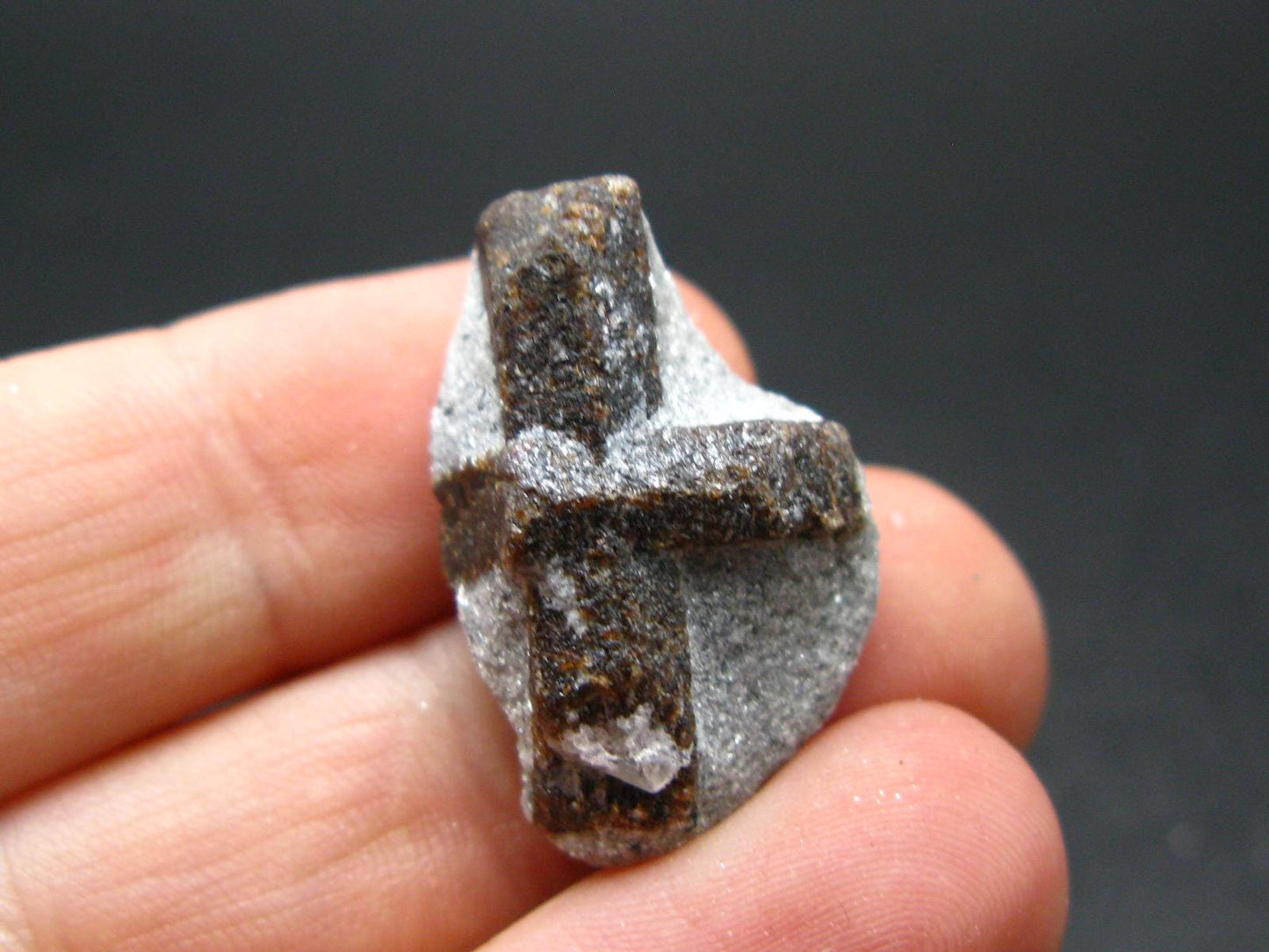 A Perfect Staurolite Crystal from Russia - 0.9" - 5.16 Grams