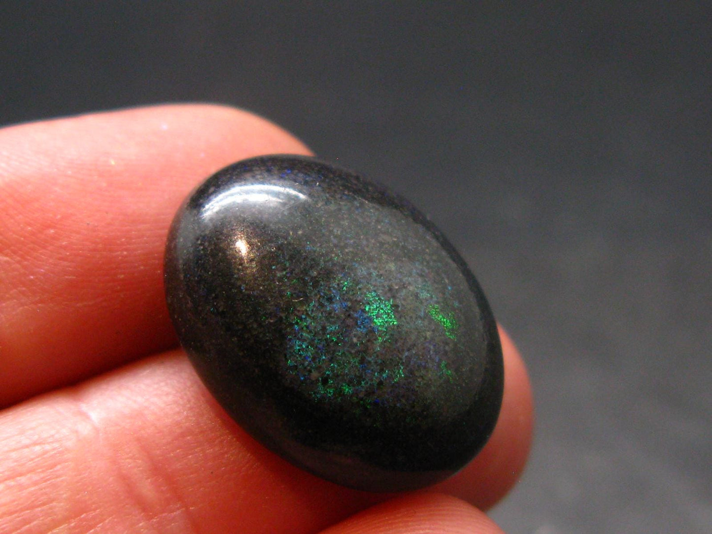 Fine Black Opal Cabochon from Australia - 0.7" - 2.08 Grams