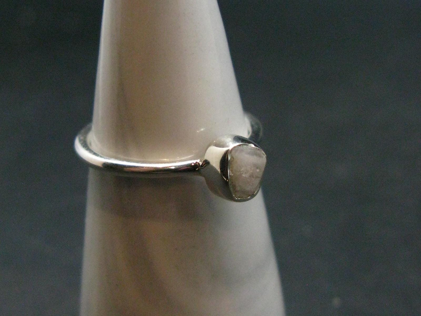 Natrolite Silver Ring From Tanzania - 1.79 Grams - Size 7