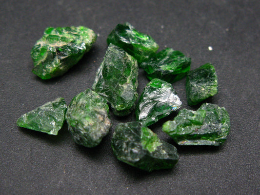 Lot of 10 Gem Chrome Diopside Crystals From Russia - 35 Carats