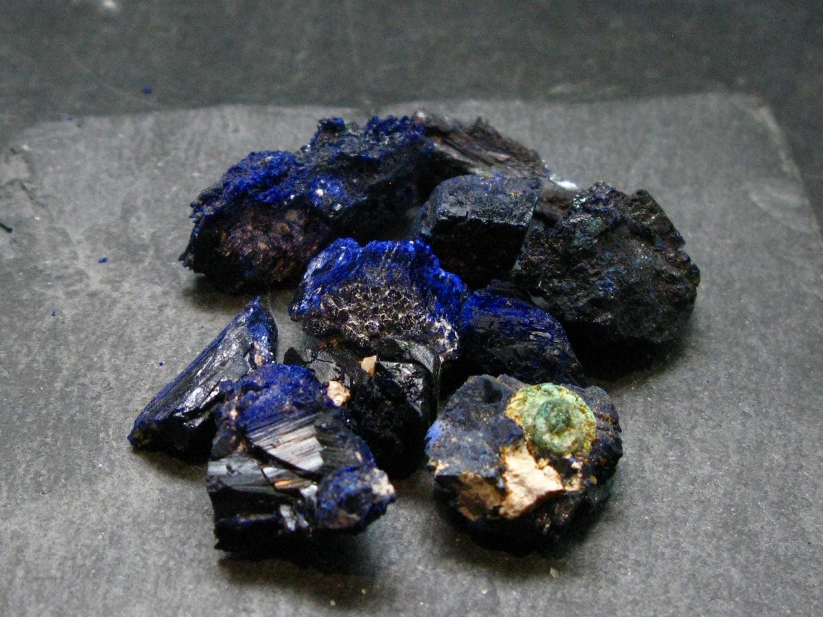 Lot of 10 Azurite Fine Crystals From Mexico - 44.32 Grams