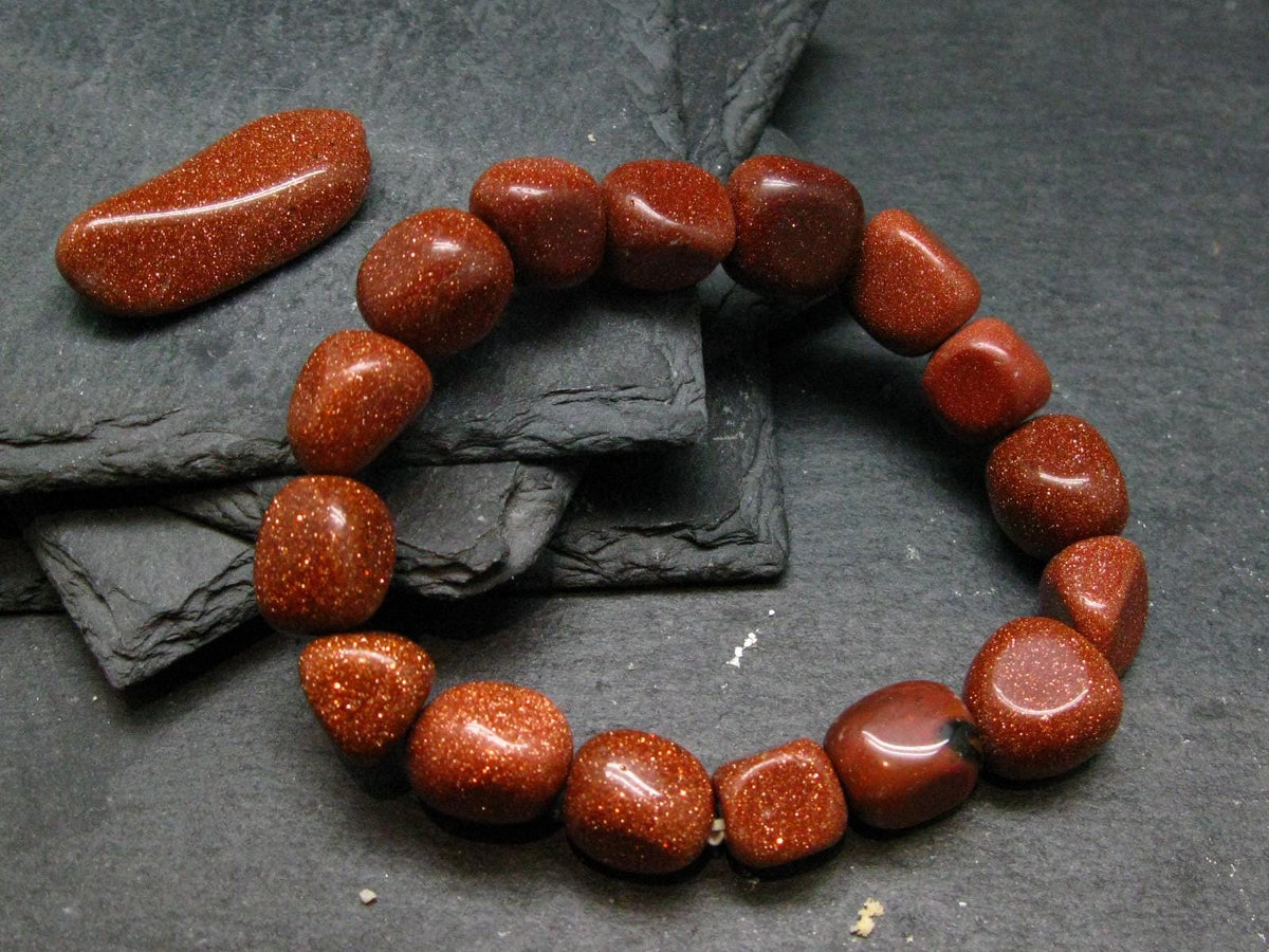 Goldstone Genuine Bracelet ~ 7 Inches ~ 12mm Tumbled Beads