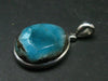 Blue Hemimorphite Silver Pendant From China - 1.6" - 10.94 Grams