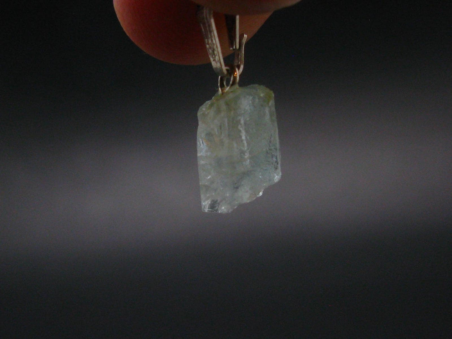 Aquamarine Crystal Silver Pendant From Namibia - 0.8" - 1.08 Grams