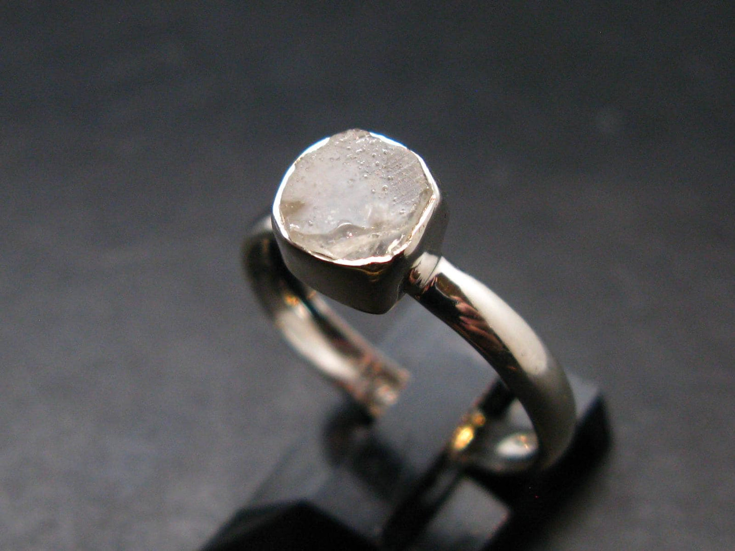 Phenakite Phenacite Crystal Silver Ring From Russia - Size 8 - 1.84 Grams