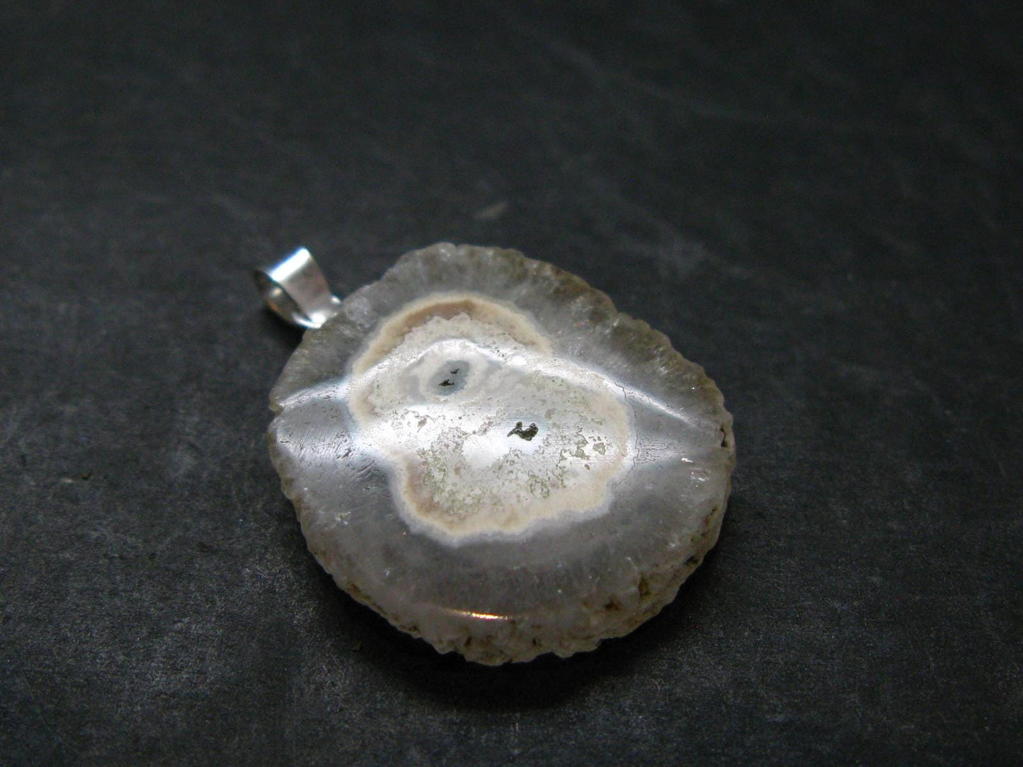 Anandalite Quartz Crystal Silver Pendant From India - 1.1" - 3.88 Grams