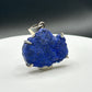 Raw Azurite Silver Amulet | Natural Blue Stone