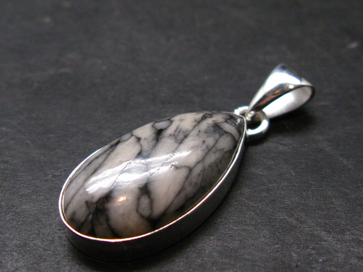 Pinolite Silver Plated Pendant from Austria - 1.5" - 5.25 Grams