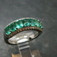 Emerald Faceted Silver Ring from Colombia - 3.64 Grams Total - Size 6