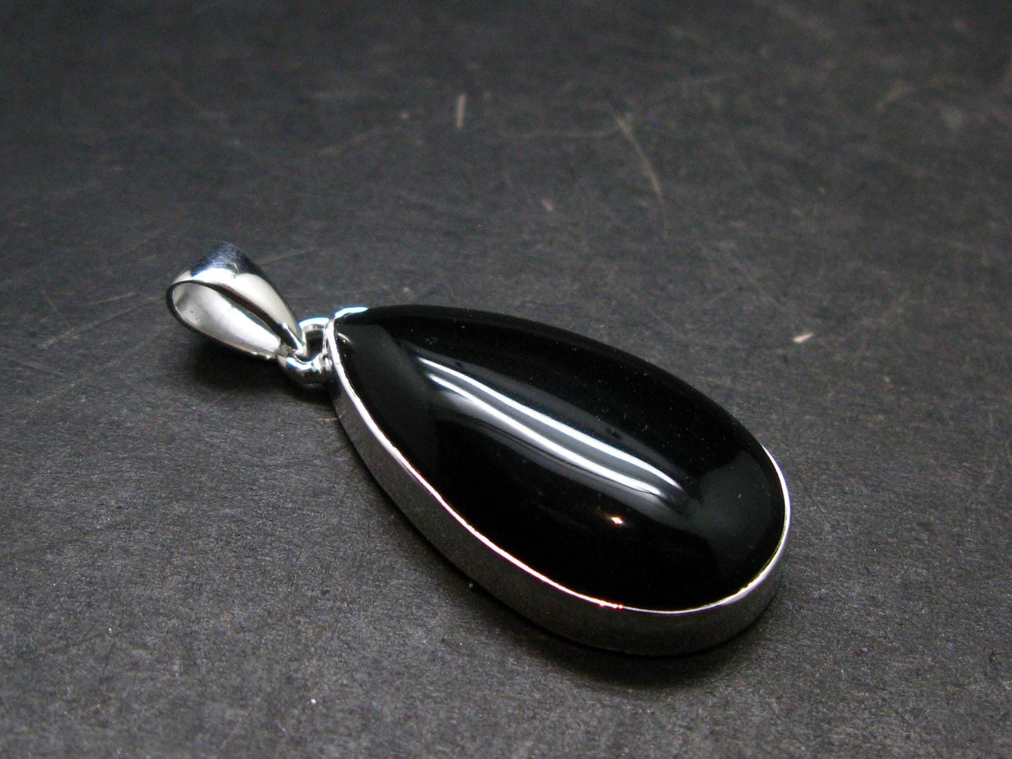 Black Onyx Silver Plated Pendant From Brazil - 5.89 Grams