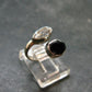 Black Tourmaline And Herkimer Diamond Silver Ring - Size 5 - 2.48 Grams