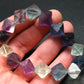 Fluorite Genuine Bracelet ~ 7.5 Inches ~ 15mm Crystal Beads