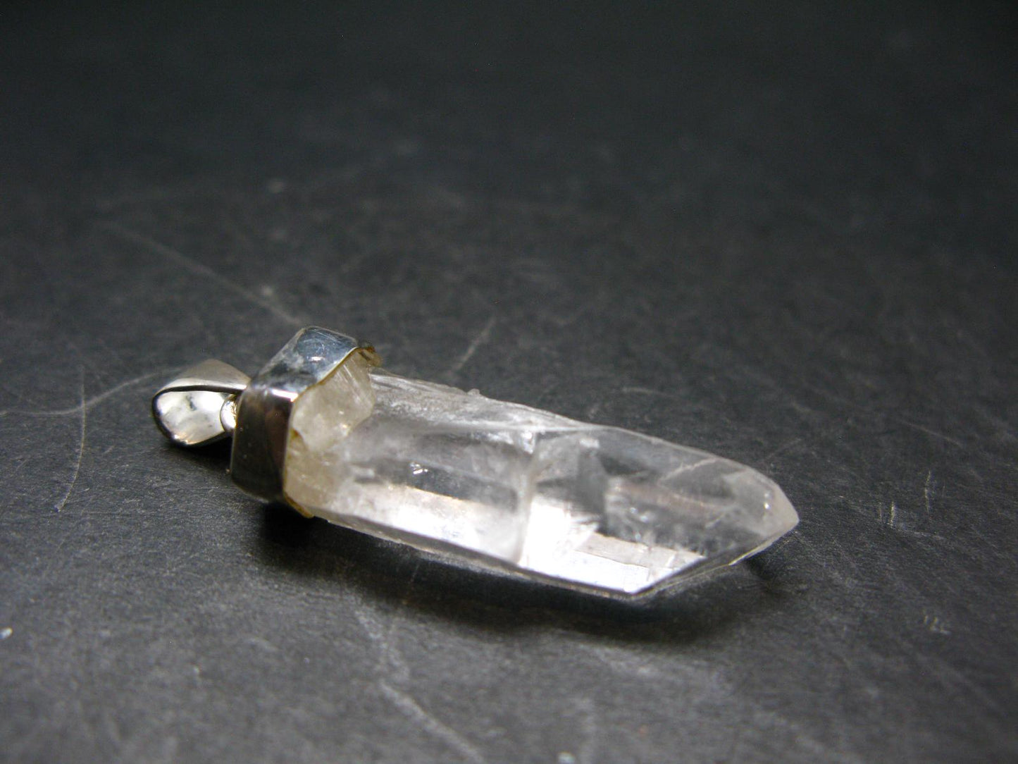 Lemurian Quartz Crystal Pendant From Brazil - 1.7" - 6.3 Grams