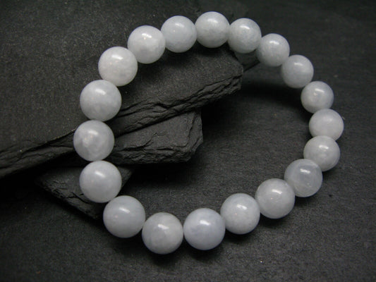 Blue Calcite Genuine Bracelet ~ 7 Inches ~ 10mm Round Beads