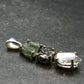 Moldavite Herkimer Meteorite Sterling Silver |Pendant From Czech Republic - 1.4" - 3.21 Grams
