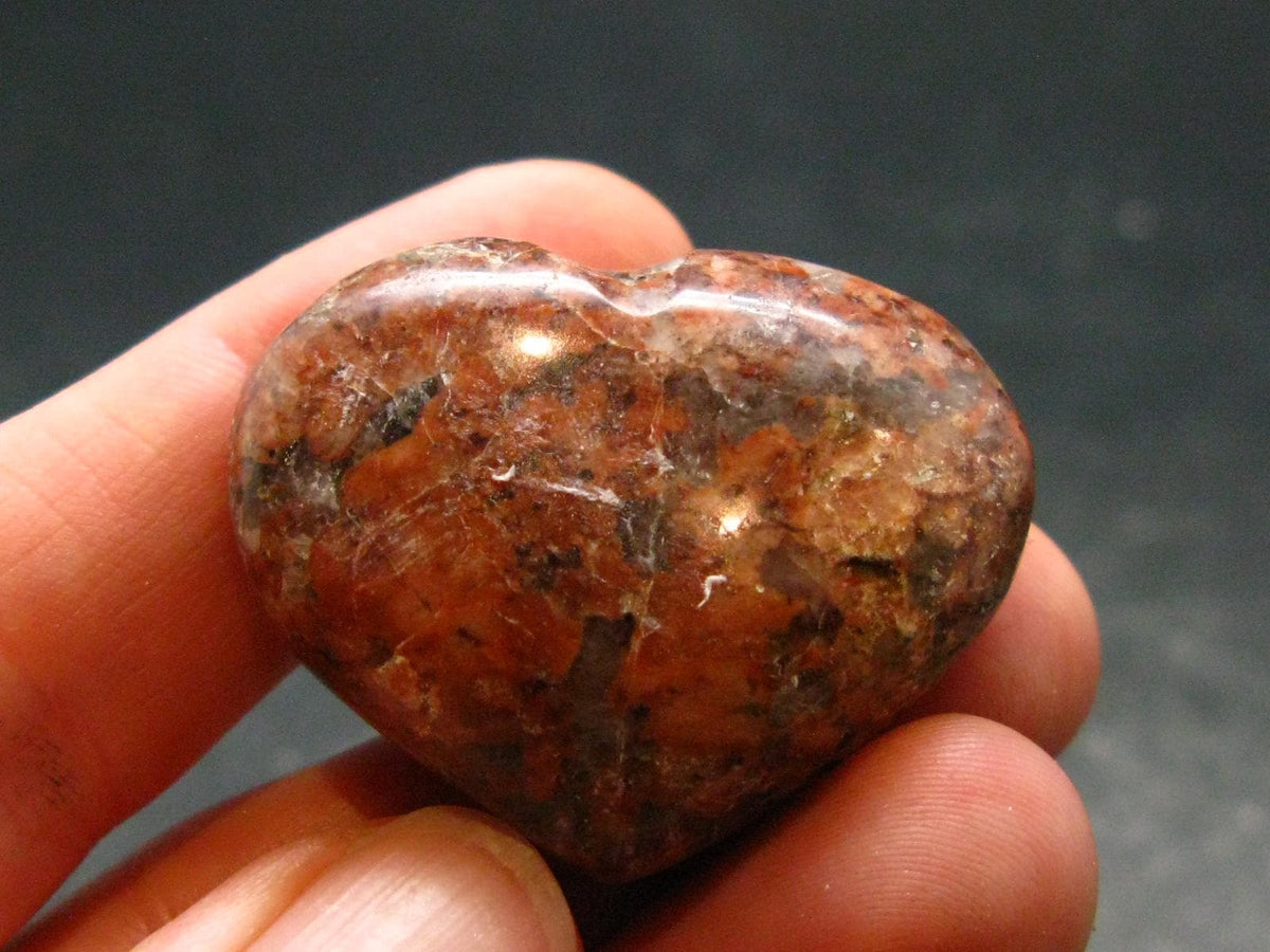 Natural Rosophia Feldspar Heart From Rocky Mountains - 1.1" - 18.24 Grams