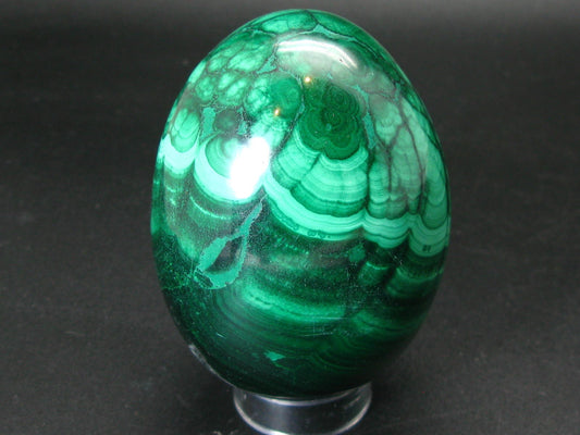 Large Rich Vivid Vibrant Green Malachite Egg From Congo - 3.5"