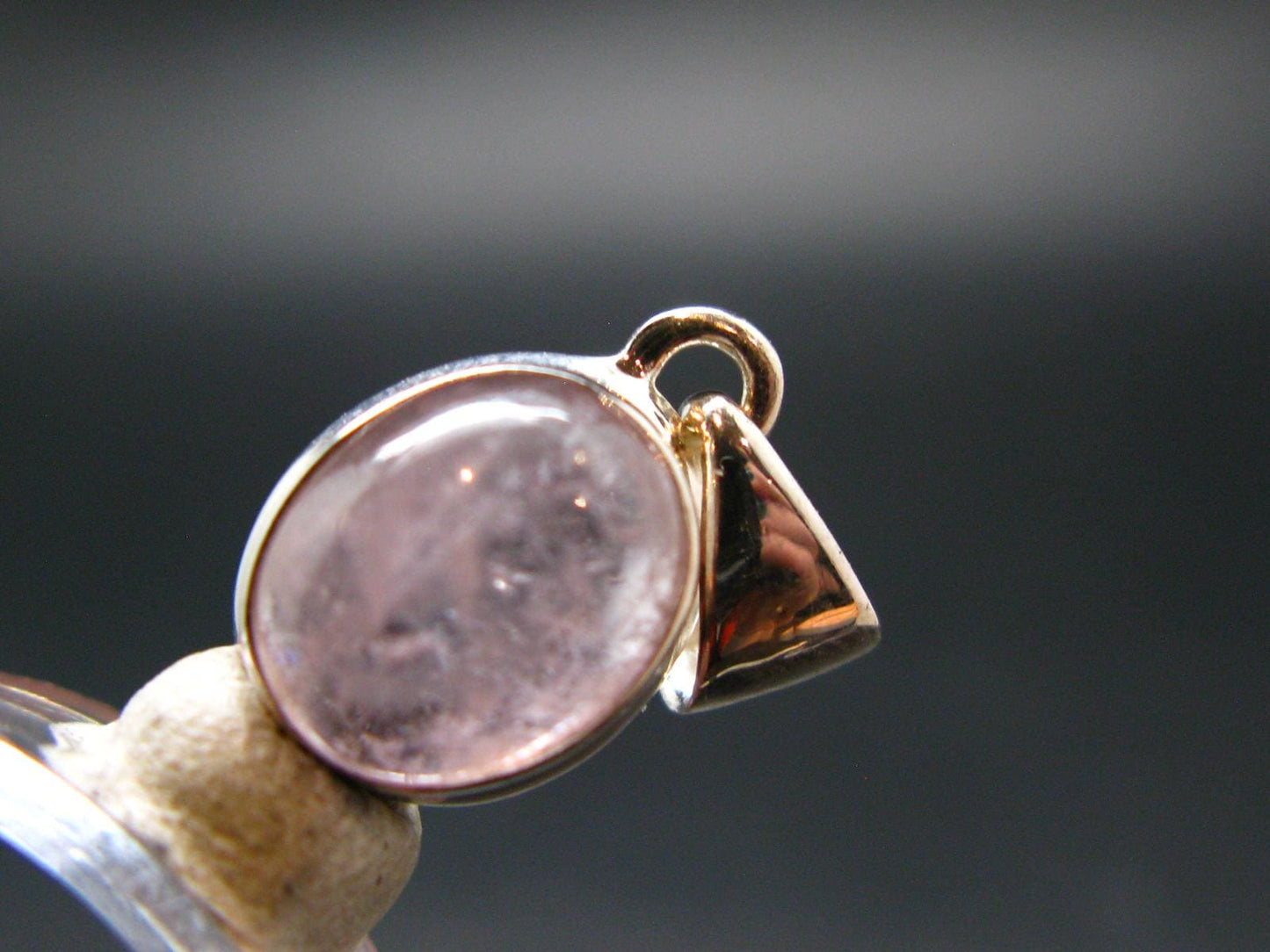 Pink Morganite Silver Pendant From Brazil - 0.8" - 2.52 Grams