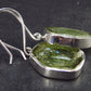 Natural Fabulous Asymmetrical Green Tourmaline Sterling Silver Earrings - 1.7" - 8.3 Grams