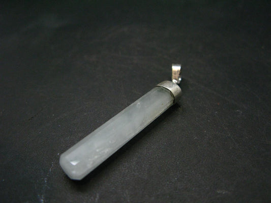 Fantastic Gemmy Aquamarine Crystal Silver Pendant From Brazil - 4.8" - 3.50 Grams