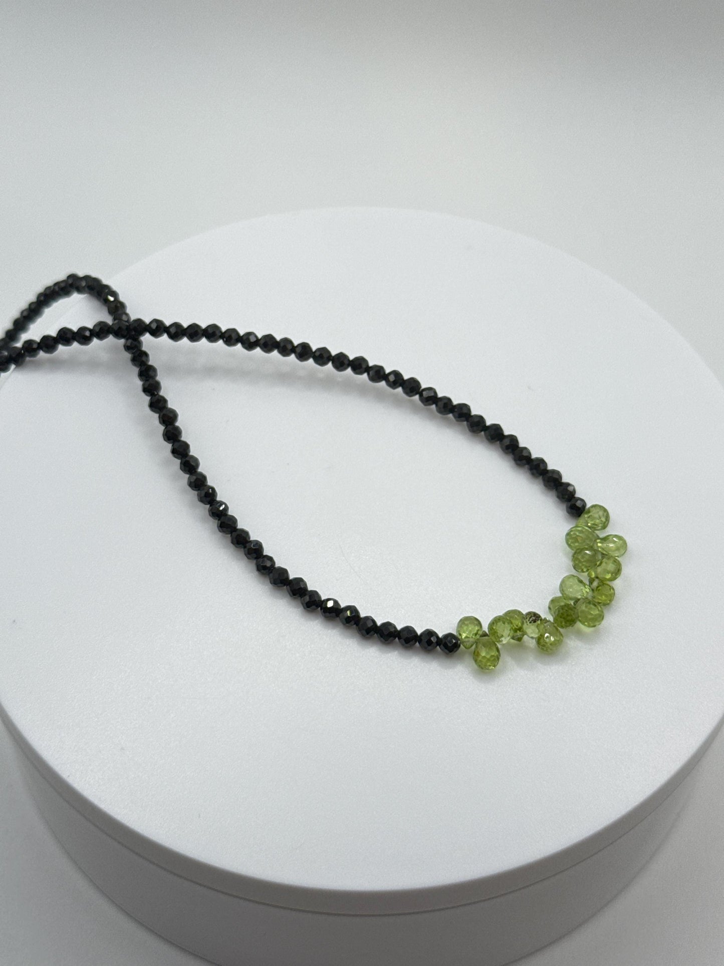 Peridot and Black Spinel Necklace | August Birthstone Jewelry