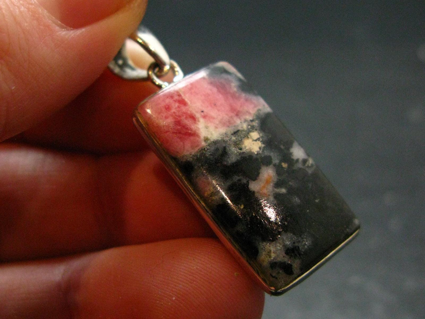 Rare Pink Tugtupite Sterling Silver Pendant From Greenland - 1.4" - 4.21 Grams