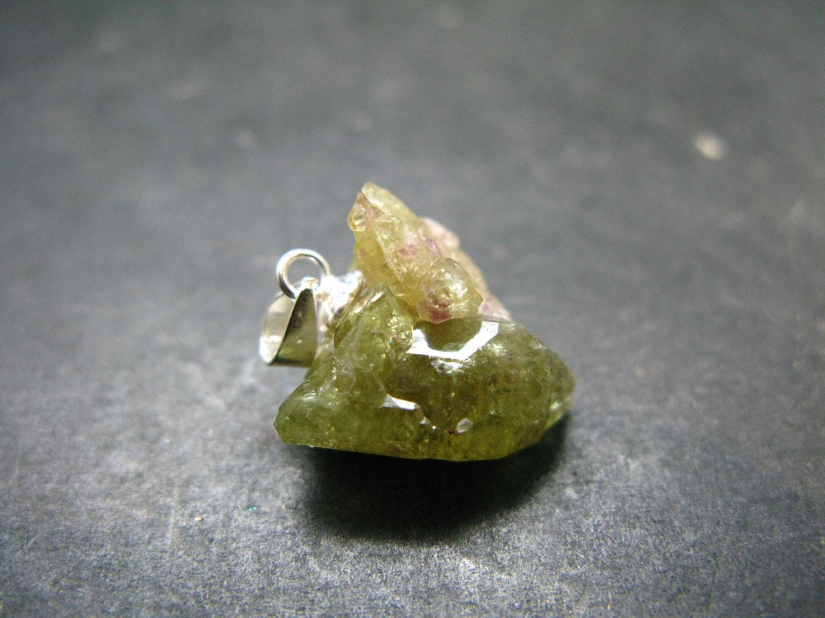 Vesuvianite Idocrase Crystal Silver Pendant From Canada - 0.8" - 3.0 Grams