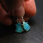 Nice Raw Natural Turquoise Sterling Silver Earrings from Mexico - 1.4 Grams