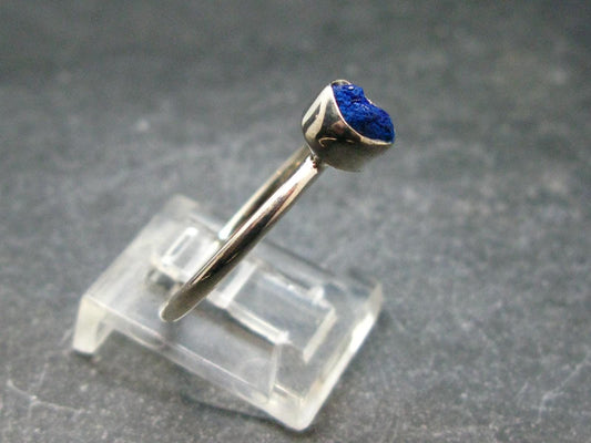 Royal Blue Rough Azurite Sterling Silver Ring - Size 9 - 2.07 Grams