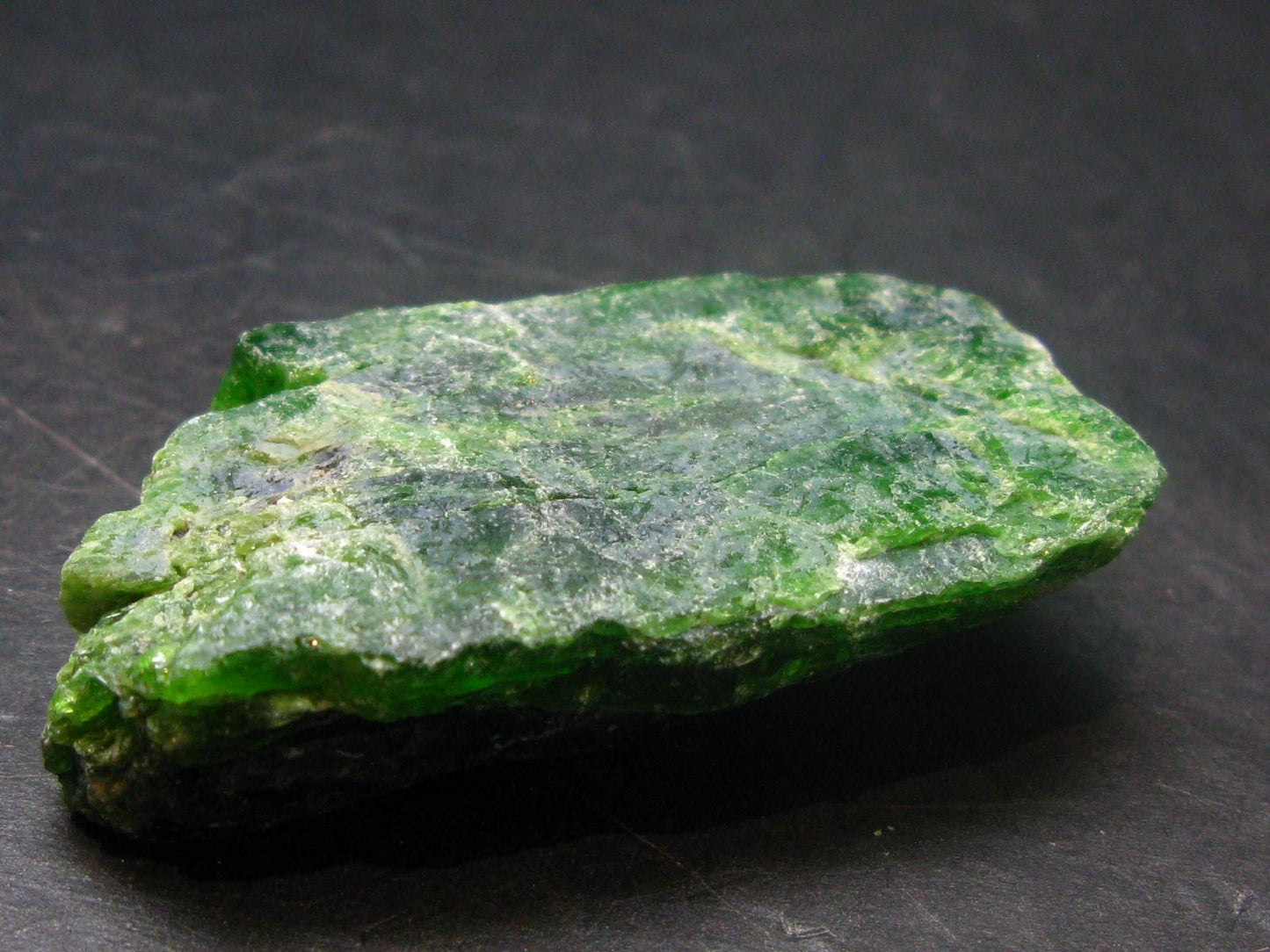 Gemmy Raw Natural Intense Forest Green Chrome Diopside Raw Piecet from Russia - 1.9"