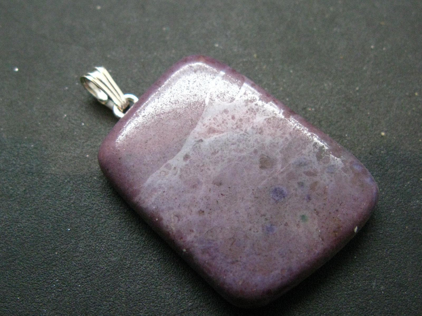 Purple Jade Silver Pendant From Turkey - 1.5" - 9.90 Grams
