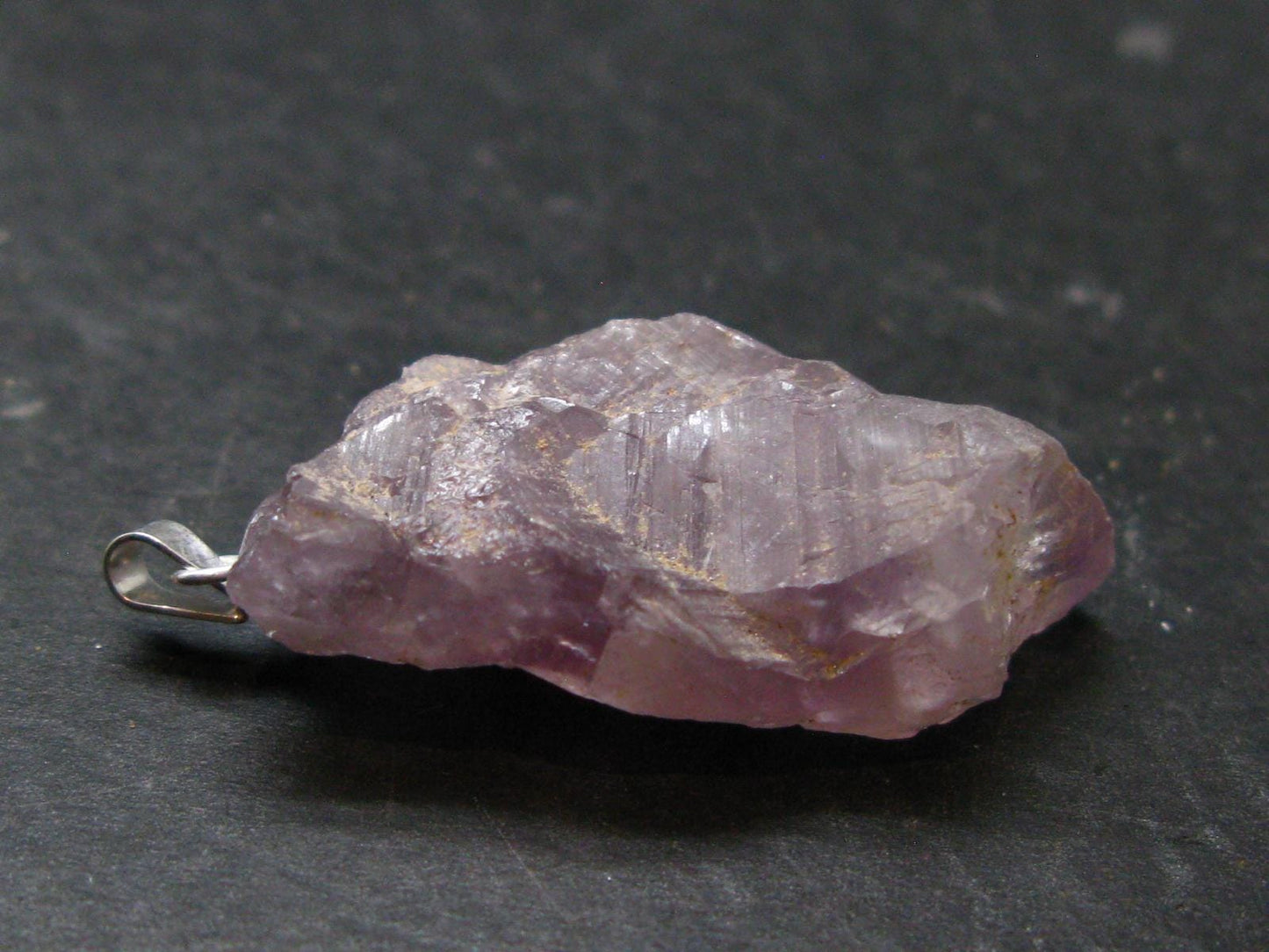 Rare Raw Auralite Super 23 Amethyst Silver Pendant From Canada - 1.5" - 7.70 Grams