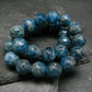 Neon Blue Apatite Genuine Bracelet ~ 7 Inches ~ 8mm Round Facetted Beads