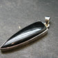 Tumbled Hypersthene Silver Pendant From Canada - 1.8"