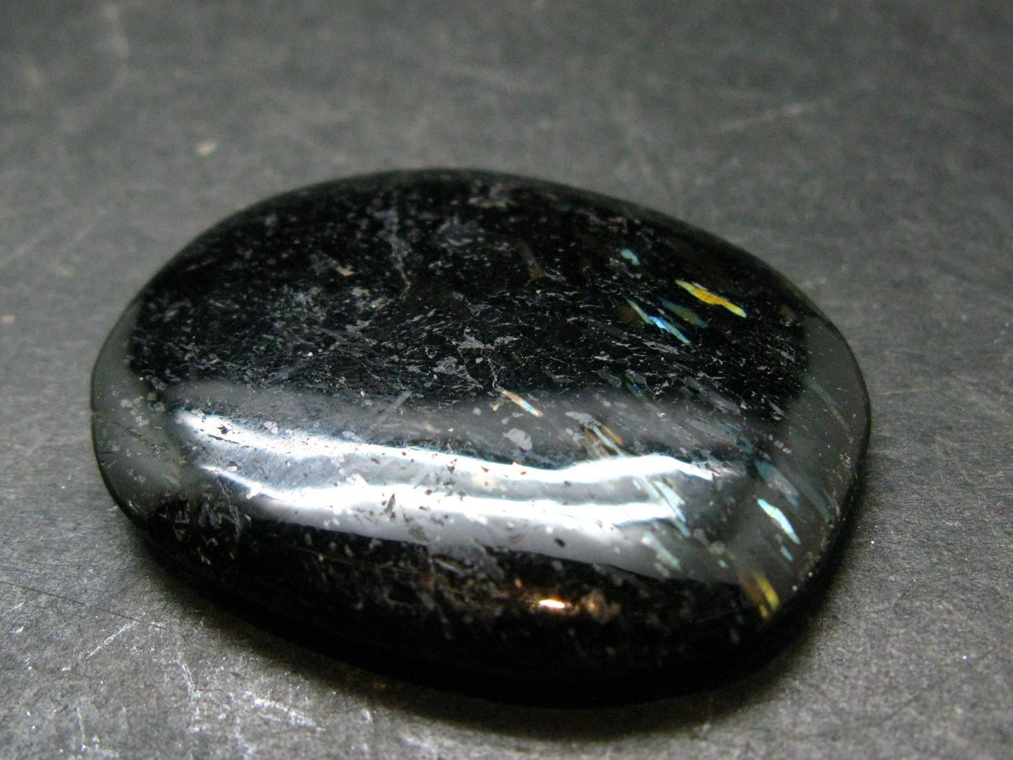 Rare Nuumite Nuummite Tumbled Stone From Greenland - 23.38 Grams - 1.8"