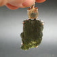 Raw Moldavite Tektite And Polished Libyan Tektite Silver Pendant - 2.0" - 8.01 Grams