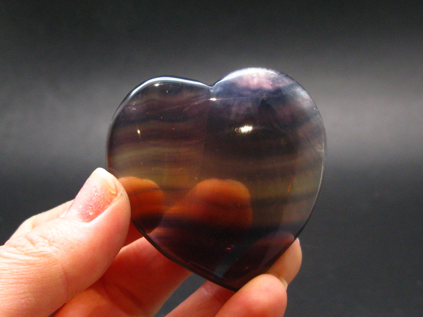 Large Tumbled Natural Fluorite Heart from China - 1.9" - 48.84 Grams