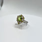 Pear-Shaped Peridot Halo Ring | Sterling Silver, August Birthstone, Size 7.5