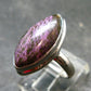Rare Stichtite Silver Plated Ring from Australia - Size 5 - 4.16 Grams