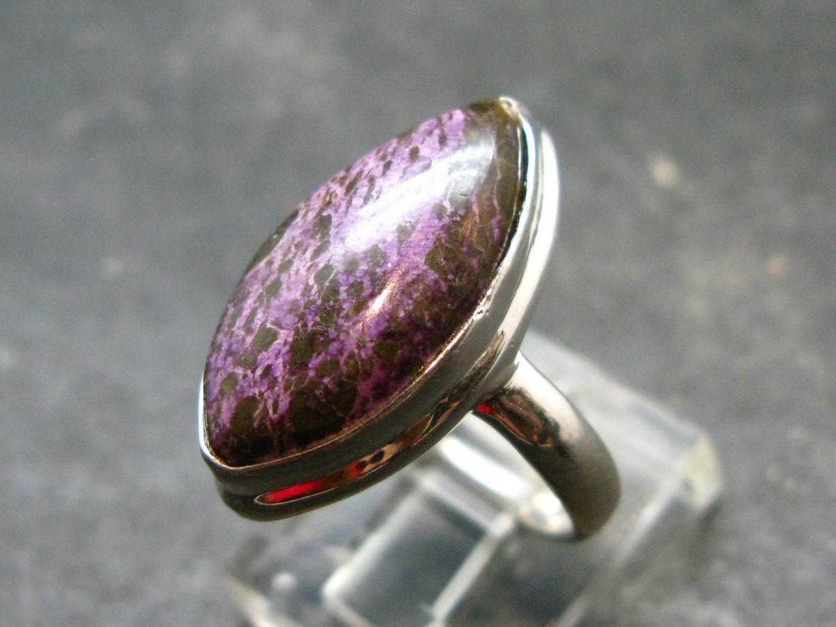 Rare Stichtite Silver Plated Ring from Australia - Size 5 - 4.16 Grams