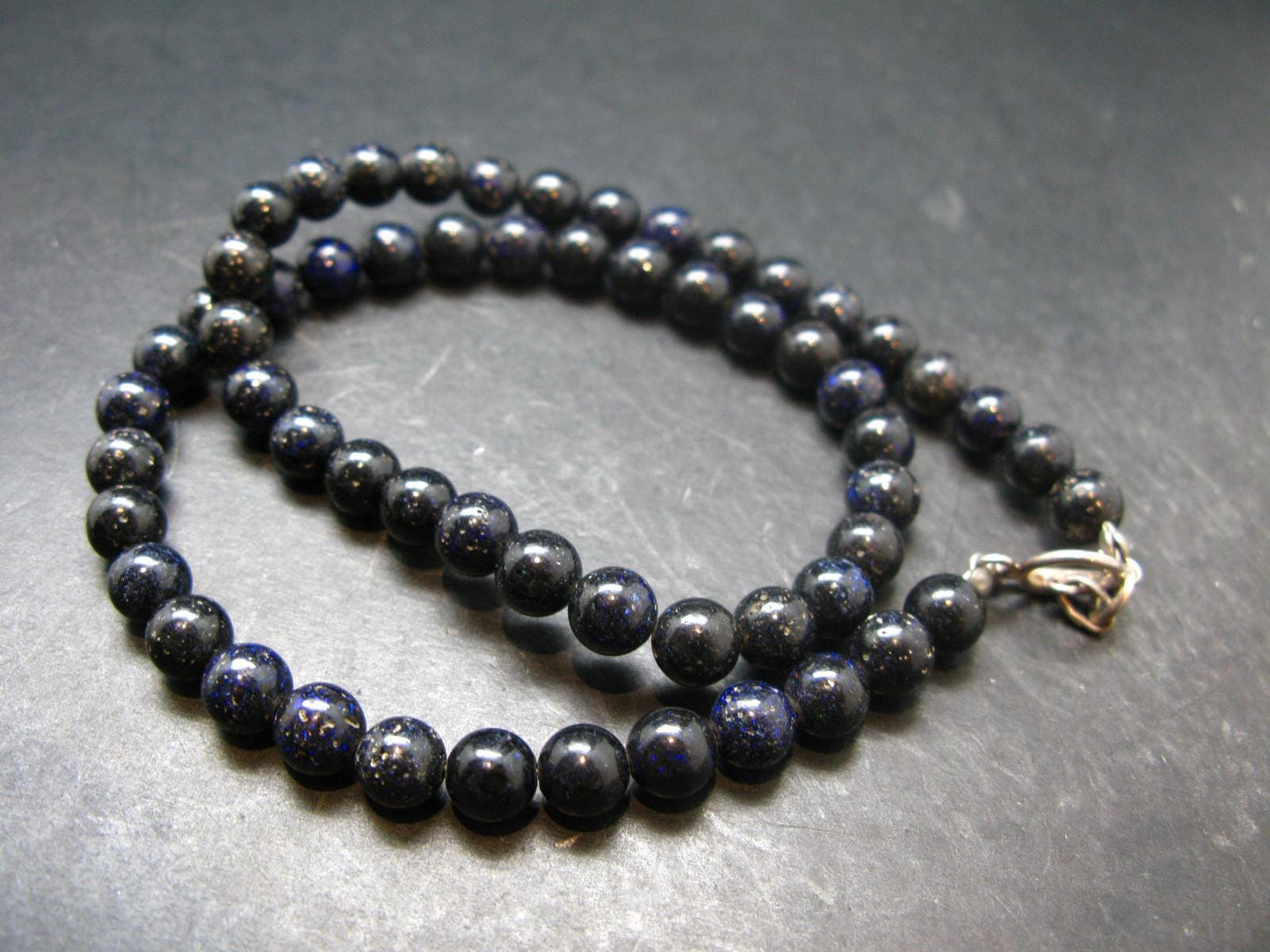 Rare Black Opal Beads Necklace From Australia - 19.0"
