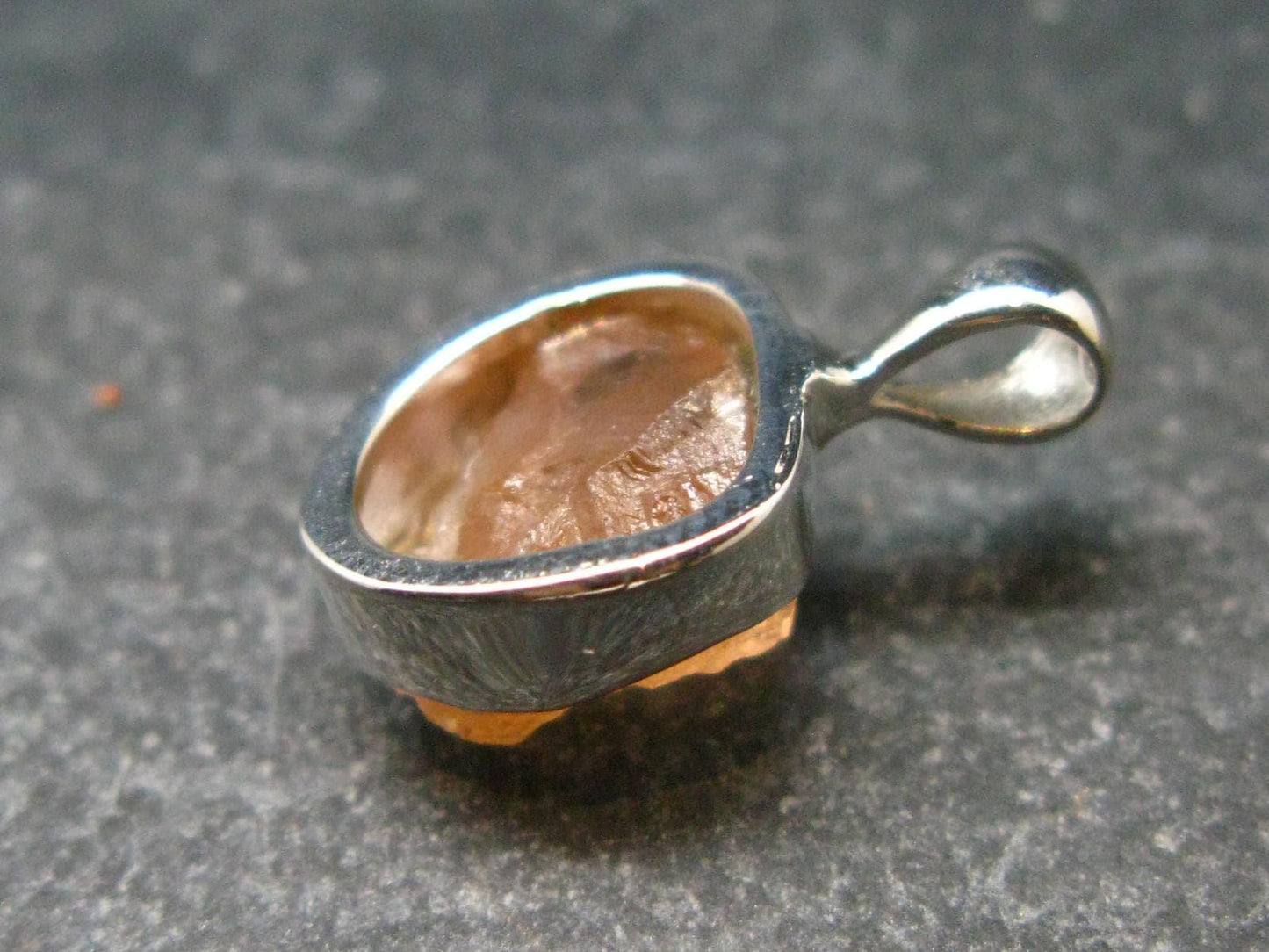 Gem Hessonite Garnet Crystal Silver Pendant from Canada - 0.6" - 1.45 Grams