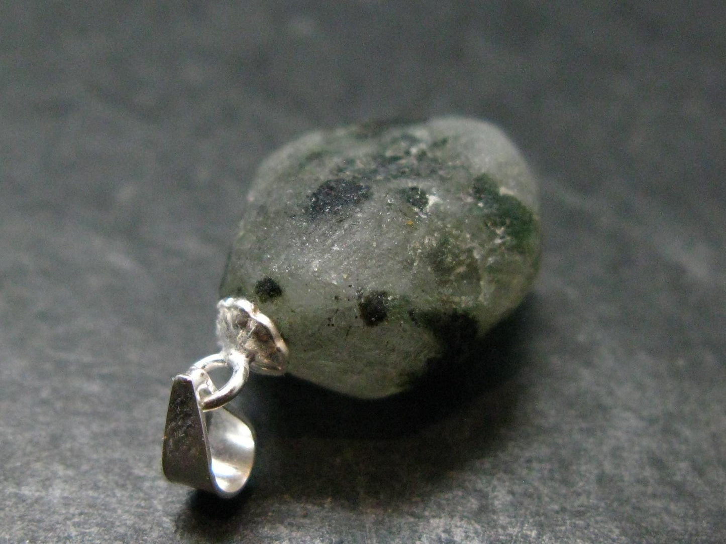 Phenakite Phenacite Tumbled Silver Pendant From Russia - 0.9" - 3.13 Grams