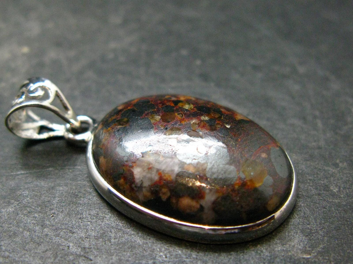Zincite Franklinite Willemite Silver Pendant From USA - 1.4" - 7.43 Grams