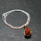 Raw Sunstone Silver Pendant With Chain From Tanzania - 0.7"