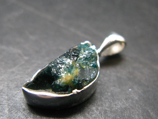 Blue Lazulite Silver Pendant From Pakistan - 0.8" - 2.0 Grams