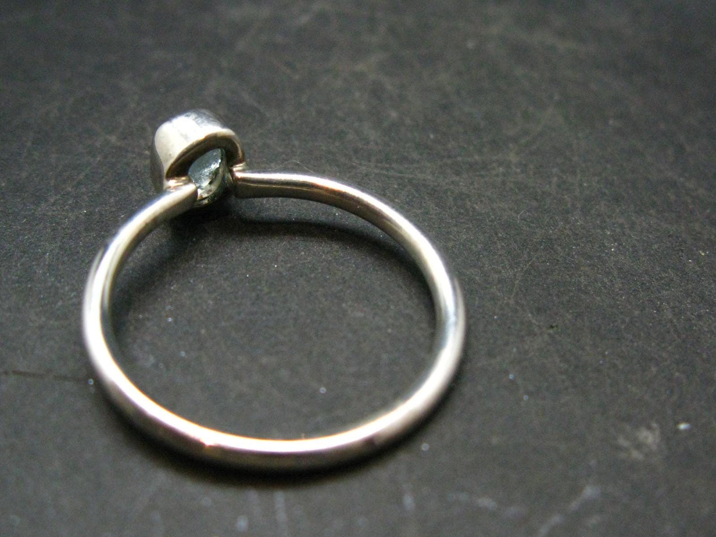 Cute Delicate Genuine Raw Aquamarine Gem Sterling Silver Ring - Size 8.25