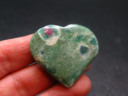 Ruby In Fuchsite Heart From India - 1.3"